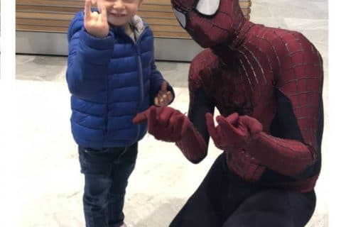 Spiderman pour notre animation photo au Carrefour Langueux en Bretagne !