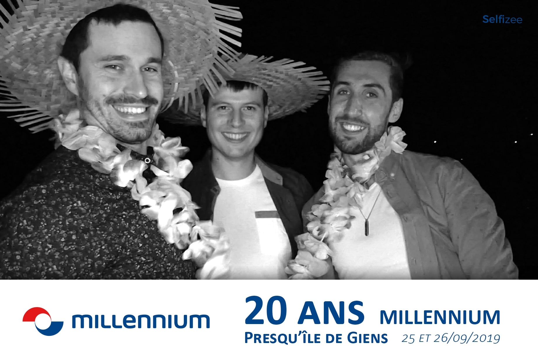 Animation selfie box connectée avec impressions photos à fête anniversaire de l'entreprise Millennium sur presqu'île de Giens près de Hyères et Toulon